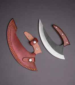 Hache à pizza forgée à la main en acier à haute teneur en carbone, coupe-pizza Viking de haute qualité avec étui en cuir – Vente chaude - Product Image 6