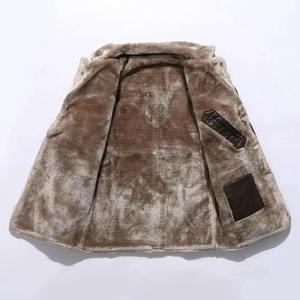 <b>Men's</b> PU Leather <b>Jacket</b> With Faux Fur Lining Turn-down Collar <b>Long</b> Sleeve Casual Winter Windproof Slim Fit Coat - Product Image 2