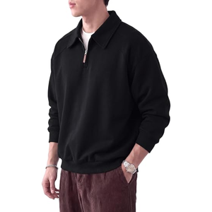 Sweat-shirt à col zippé pour homme, pull à col et épaules tombantes, sweat-shirt décontracté à manches longues pour l'automne et l'hiver - Product Image 2