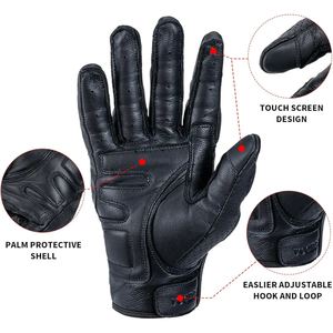 Gants de moto en cuir véritable brillant pour hommes et femmes, gants de protection respirants pour motards, vêtements de course pour les mains - Product Image 3