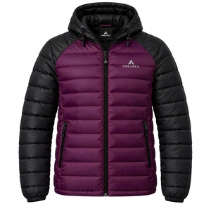 Veste matelassée à capuche pour homme, orange et noire, chaude, imperméable, légère, pour l'hiver et les activités de plein air, One Apex - Product Image 2