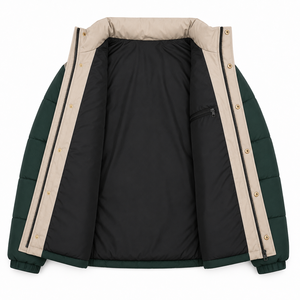 Chaqueta Acolchada de Invierno para Hombre, Estilo Urbano, de Poliéster, con Cuello Alto, Bloques de Color, Producción de Ropa OEM con Colores Personalizados - Product Image 5