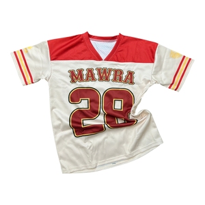 Maillot de sport en mesh Mawra, col en V, manches courtes, imprimé par sublimation, maillot de football personnalisé, vêtements de sport pour équipe, maillot unisexe - Product Image 1