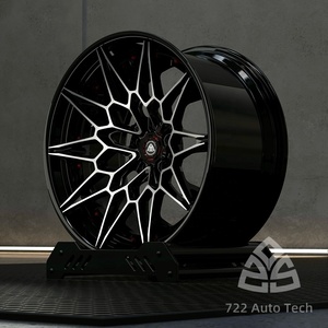 722Auto Negro Brillante, Juego de 2 Piezas Forjadas, 19-21, Diseño Cóncavo Profundo con Borde Escalonado, 5x112/5x114.3 para Mercedes C63 AMG BMW <span class=keywords><strong>M3</strong></span> - Product Image 1