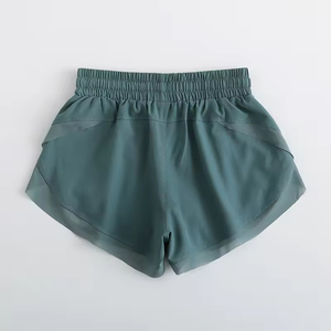 <b>Women's</b> Solid Color Sport <b>Shorts</b> With Drawstring Elastic Waist Knitted Fabric Loose Fit High Rise Casual Style - Product Image 5