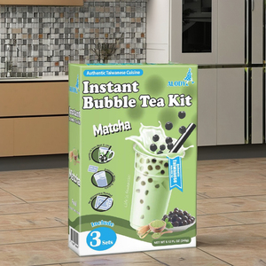 Ingredientes listos para beber té con leche sabor a Matcha té de burbujas - Product Image 1