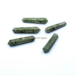 Baguettes en cristal de guérison en aventurine verte naturelle Hauteur 6 facettes Prisme Baguette Double Point Chakra Stone - Product Image 6