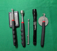 TL0275 Juego de 5 piezas de barra de extensión telescópica magnética de acero inoxidable de calidad superior, herramienta de recogida magnética flexible telescópica