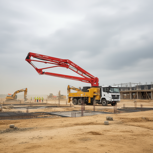 Bomba de Concreto Montada en Camión Amarilla Hamac con Pluma de 46m, Sistema Totalmente Hidráulico, Motor Diésel de 20M/H, Maquinaria de Construcción - Product Image 3