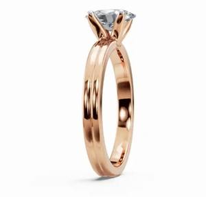 Anillo Solitario Doble con Diamante Cultivado en Laboratorio, Corte Ovalado, Modelo Ophelia, en Oro Amarillo, Rosa o Blanco de 9kt, 14kt o 18kt, 0.30 Quilates, Joyería Sostenible - Product Image 3