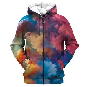 Sudadera con Capucha y Cremallera para Hombre, Estampado por Sublimación con Diseño de Galaxia, Tejido de Poliéster, Ropa Urbana de Otoño - Product Image 5