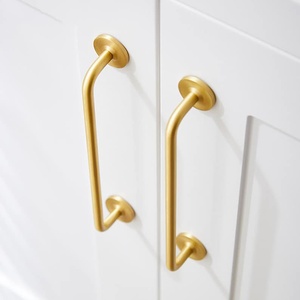 Tiradores de latón para gabinetes, modernos y minimalistas, estilo francés, dorados vintage, largos, para armarios y muebles, artesanía natural - Product Image 3