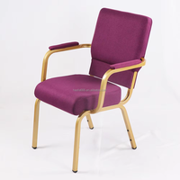 Chaises d'église empilables modernes avec accoudoirs et poignée, en métal et fer, pour hôtels et hôpitaux, mobilier commercial