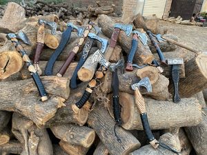 Wholesale Price High Carbon Steel <b>Viking</b> <b>Axes</b> with Custom Engraving and Leather Sheath Ready Stock Hatchet <b>Viking</b> <b>Axes</b> Hammer - Product Image 5