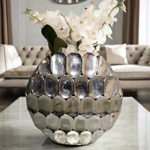 Florero de Metal de lujo de alta calidad estilo costero para el hogar y decoración de boda Pascua florero de piso para sala de estar - Product Image 2