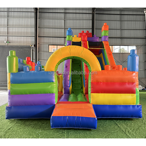 Château gonflable commercial terrains de jeux sautant en plein air adultes bonbons Design moderne parcours du combattant château sautant blanc - Product Image 3