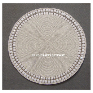 Beautiful Handcrafted Attractive <b>Beaded</b> Embroidery Handmade <b>Coaster</b> for Keep on the Glass and Cups for Kitchen Decorations - Product Image 1