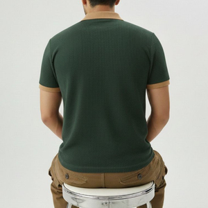 Men's Casual for Collar <b>Half</b> Sleeved Lightweight Breathable Summer Solid Color for <b>Shirt</b> Knitted ODM - Product Image 2