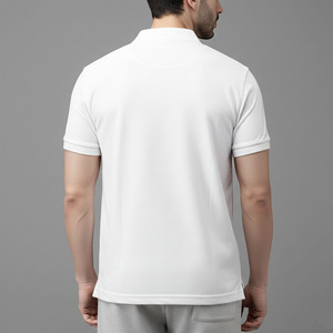 เสื้อยืดผู้ชาย OEM/ODM ผ้าฝ้าย 100% ปักโลโก้ตามสั่ง ระบายอากาศได้ดี คุณภาพสูง สีตามสั่ง แขนสั้น ผ้าถักติดกระดุม - Product Image 4