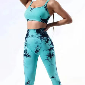 Conjunto Deportivo de Dos Piezas para Mujer, Conjunto de Yoga con Sujetador Deportivo, Chaqueta Deportiva con Cremallera y Mangas Largas, Traje de Gimnasio de Dos Piezas - Product Image 1