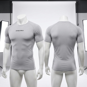 <b>Men</b> <b>Compression</b> T <b>Shirt</b> Short Sleeve Athletic Gym Training Sportswear Custom Logo Fitness Running Workout <b>Shirt</b> - Product Image 2