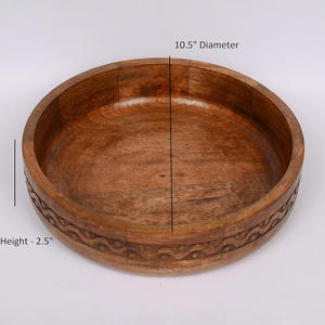 Grand bol en bois avec un élégant design sculpté pour la décoration et l'utilisation de cadeaux Approvisionnement direct en usine au prix de gros Top vente - Product Image 3