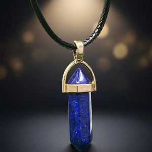 Pendentif en pierre de cristal de lapis-lazuli naturel, bijoux faits à la main, décoration de la maison, cadeau artisanal, vente en gros - Product Image 3