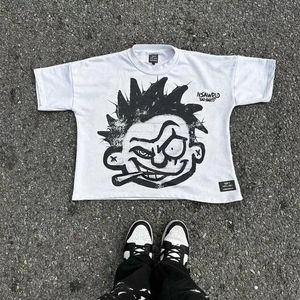 เสื้อยืดคอตตอนคุณภาพสูงสั่งทำพิเศษ พิมพ์ลายสกรีน ทรงโอเวอร์ไซส์ วินเทจ ทรงปกติ แบบครอป เป็นมิตรกับสิ่งแวดล้อม - Product Image 1