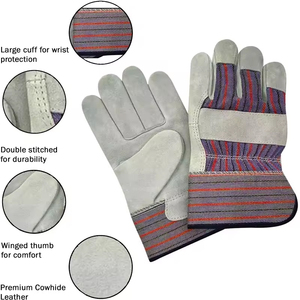 Guantes de Trabajo de Cuero Resistentes, Resistentes al Calor, ANSI/ISEA Nivel de Corte 1, Transpirables, para Construcción Industrial y Mecánica - Product Image 3