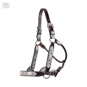 Wholesale Horse Leather Halter with padding and <b>snap</b> <b>hook</b> all brass hardware Custom logo - Product Image 5