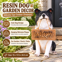 Décorations d'extérieur pour chiens en résine, personnalisables OEM, panneaux de bienvenue, statues d'animaux pour collections, vente en gros