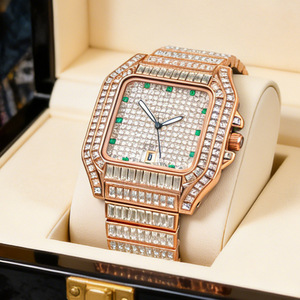 Reloj de Diamantes de Lujo para Hombre, Estilo Hip Hop, Brillante, con Incrustaciones de Diamantes, Reloj de Pulsera de Moda con Esfera Cuadrada, Relojes de Cuarzo, Reloj Impermeable - Product Image 2
