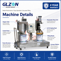 Machine de remplissage de seaux de peinture de 5 gallons avec système de pesage net et ligne de sertissage des couvercles