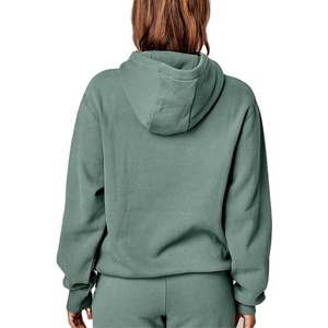 Sudadera con Capucha Extra Grande para Mujer, Informal, de Invierno, con Forro Polar, Estampado 3D, Logotipo Personalizado en la Parte Delantera, Hombros Caídos, 100% Algodón - Product Image 3