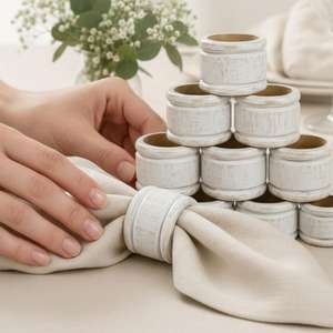 <b>Ceramic</b> Napkin <b>Rings</b> Round Table Decoration Durable Eco Friendly Dishwasher Safe Wedding Party Dinnerware Accessory - Product Image 3