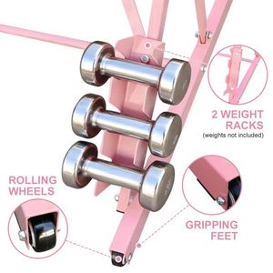 Barra da Ballet in Legno Massello Rosa da 3,5 Piedi, Regolabile 31,5-39,5 Pollici per Pratica e Allenamento di Danza - Product Image 6