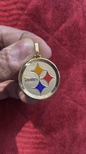 Pendentif personnalisé avec logo des Steelers de Pittsburgh, sport de football américain, argent sterling 925 certifié, plaqué rhodium, moissanite de luxe - Product Image 5