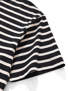 Camiseta de Hombre de Manga Corta con Cuello Redondo y Rayas, Estilo Americano, 230g, Venta Directa de Fábrica, Talla Grande - Product Image 3