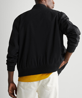 Blouson Bomber Homme Hiver Personnalisé avec Logo, en Toile Respirante Enduite, Fermeture Éclair, Coupe-Vent, Manches Longues, Col Mandarin en Fourrure de Mouton, Style Décontracté
