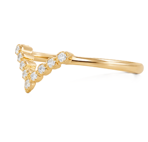 Curved Chevron Band IGI Certified Round Lab Diamond Pave Band 18K Solid Gold <b>Proposal</b> <b>Ring</b> Promise <b>Ring</b> DEF Color VS VVS Clarity - Product Image 2