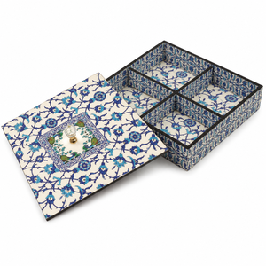 <b>Wooden</b> Printed Single Tier Storage <b>Box</b> with Lid | Stackable Decorative Organizer for <b>Tea</b> Jewelry & Gifts - Product Image 2