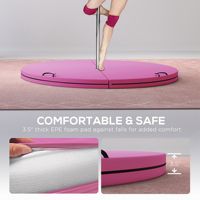 Tapis de protection pliable rose pour l'entraînement de danse et l'exercice, rembourrage pour barre de pole dance avec poignées de transport et tapis en mousse EPE