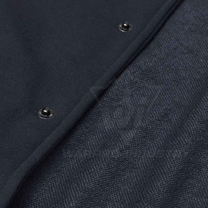 Stylish Everyday Jacket Letterman Style Wool Blend <b>Covered</b> <b>Button</b> Front Contrast Sleeves Casual Urban Wear Outerwear Apparel - Product Image 4
