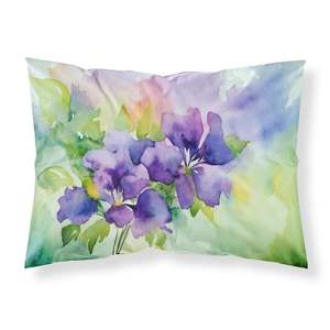 Nueva Jersey violeta acuarela ilustraciones decorativas funda de almohada ligera y súper suave fácil cuidado funda de cojín de tamaño estándar - Product Image 1