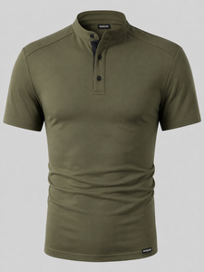 Camiseta de Manga Corta para Hombre Webson, Tejido Jersey, Estampado por Transferencia de Calor, Color Sólido, Transpirable, Corte Casual Elegante, Beige, Venta al Por Mayor - Product Image 5