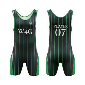 Combinaisons de lutte américaines personnalisées pour hommes, impression personnalisée, spandex/polyester, respirantes, légères, séchage rapide, vêtements de MMA - Product Image 1