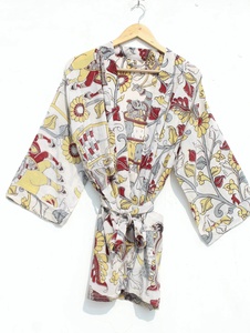 Nouvel arrivage Robe courte en coton Upcycled Old Sari Kimono pour femmes Chic en mousseline de soie demoiselles d'honneur Kimonos - Product Image 4