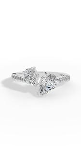 Bague Premium Toi et Moi en Diamant de Laboratoire Taille Poire Or 14K Vente en Gros OEM Fabricant Fournisseur de Bijoux Fins - Product Image 3