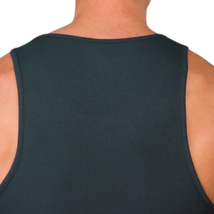 Camiseta sin mangas acanalada para hombre, color verde azulado oscuro, ajuste atlético, chaleco de gimnasio, ligera, para entrenamiento físico, informal, esencial para el verano - Product Image 5