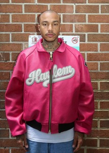 FLY GEENIUS X VANSON | BOMBER <b>JACKET</b> | HARLEM-FUCHSIA | Eco-Friendly <b>Heated</b> Windproof Leather Streetwear - Product Image 3